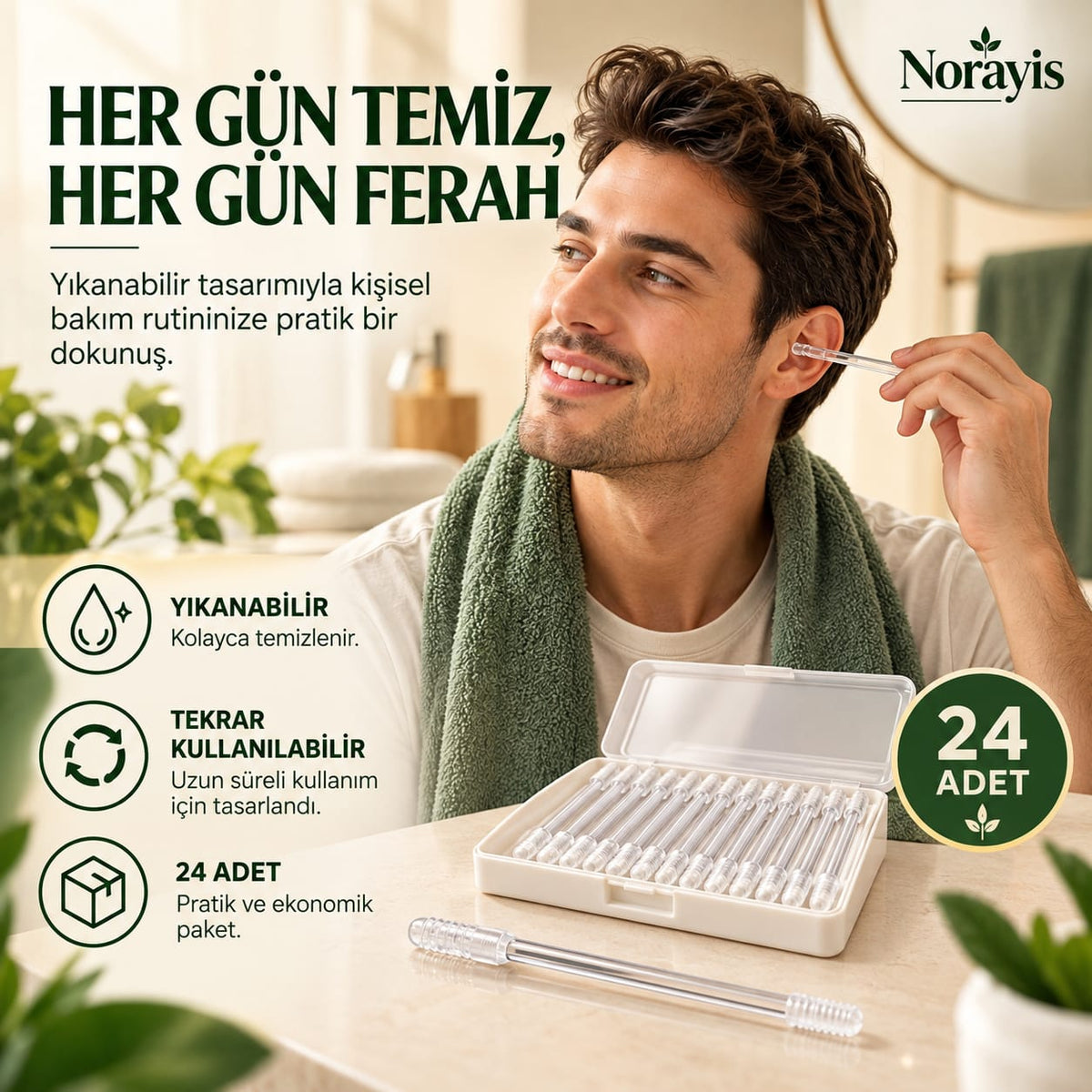 NORAYİS Yapışkan Uçlu Kulak Temizleyici